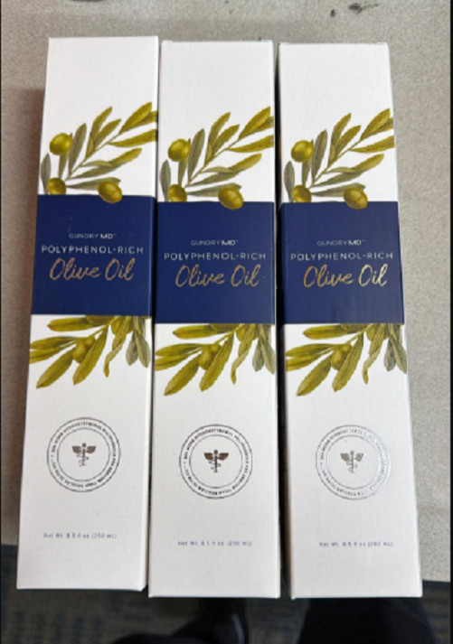 Gundry MD polyphenol rich olive oil 8.5 fl oz extra virgin cold pressed 3 pack