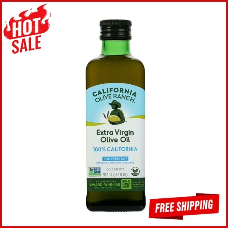 100% California Medium Extra Virgin Olive Oil Cold Pressed 16.9 Fl Oz New