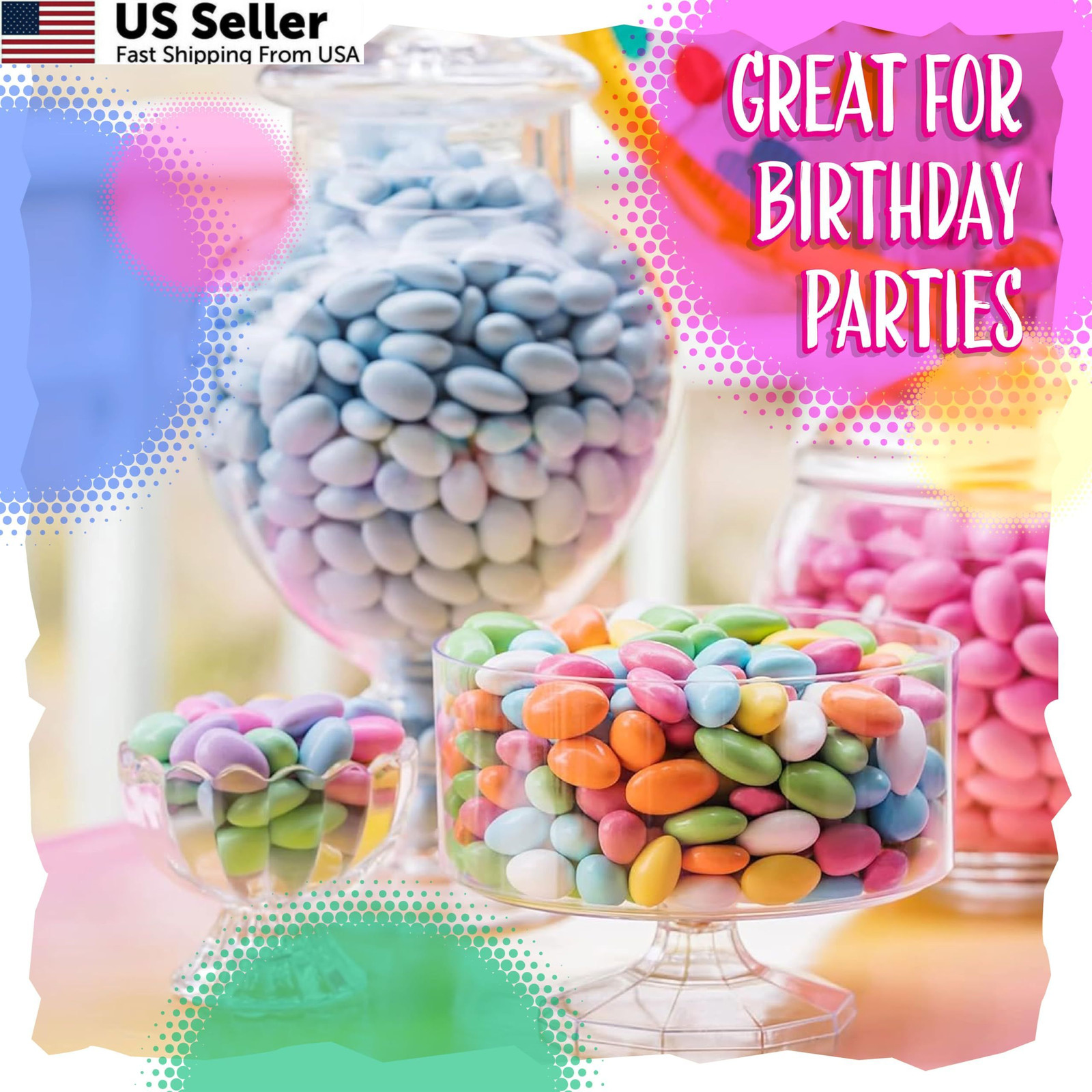 Jordan Almonds | 1-Pound Bag | Pastel Candy for Wedding Buffets, Party Mini