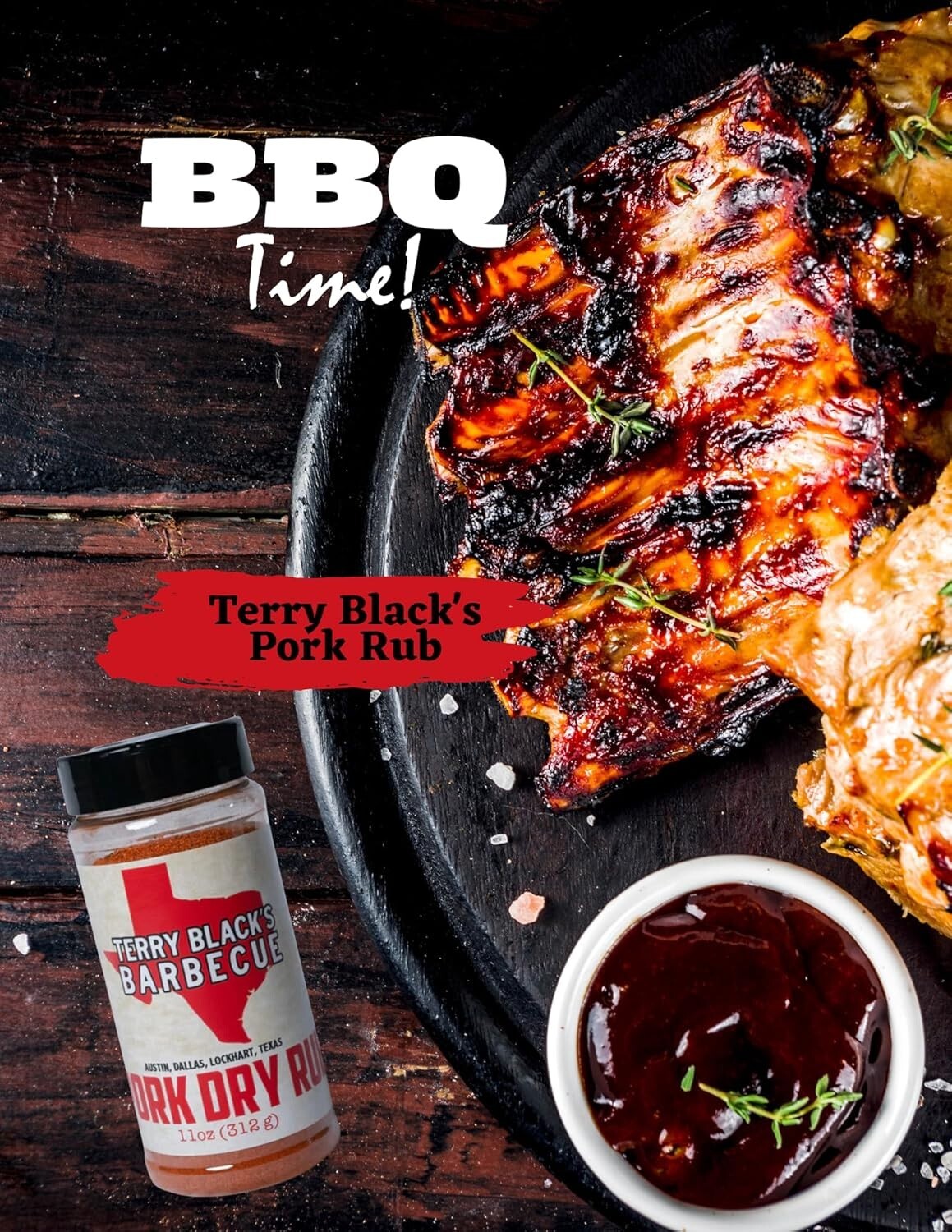 Terry Black’s Barbecue 11 oz PORK Dry Rub BBQ Seasoning Austin Texas *BB 5/2026*