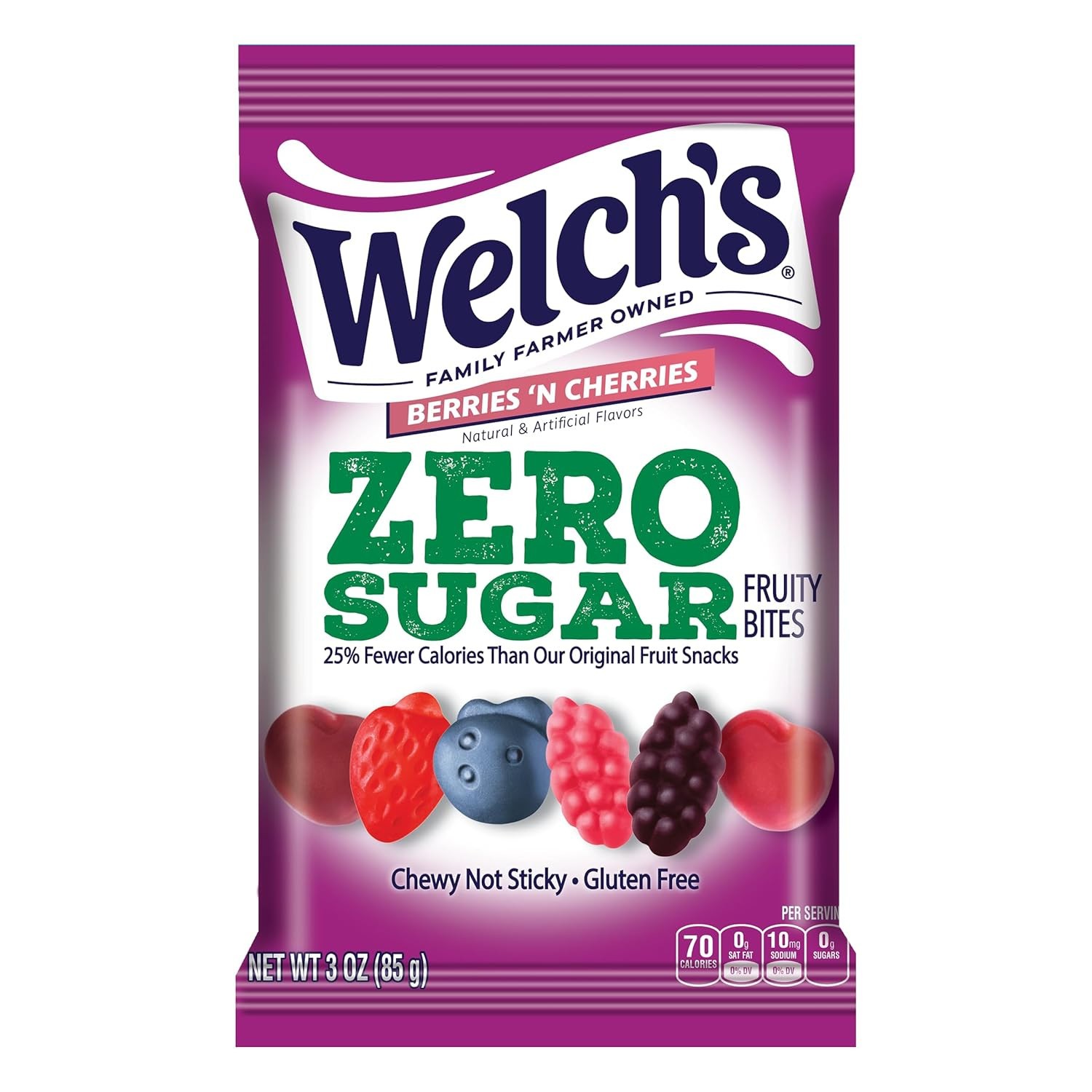 Welch’s Zero Sugar Fruity Bites,Gluten Free Snacks,3oz(Select Flavor & Pack)