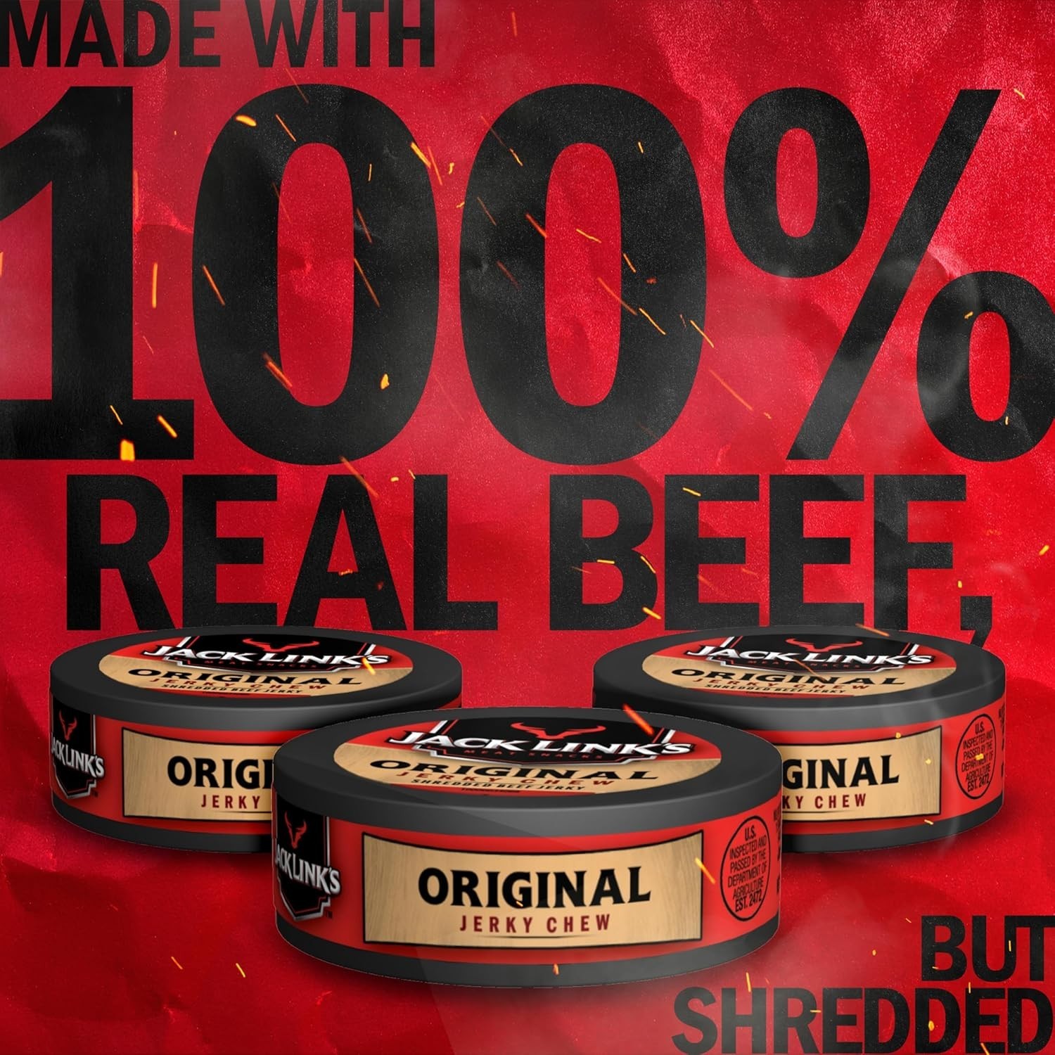 Beef Jerky Chew – Savory 36 Tins with 4g Protein Each – Snack Anytime