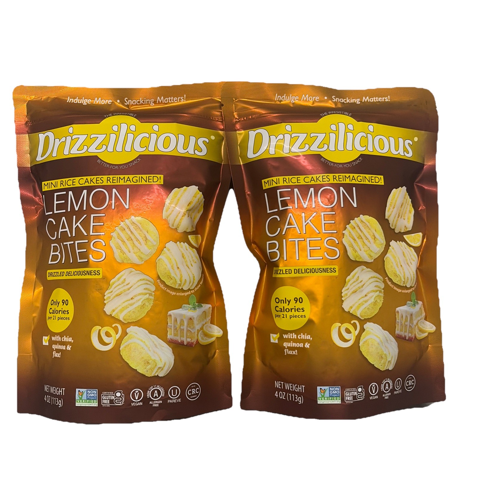 Drizzilicious Mini Flavored Rice Cakes Lemon – 4oz (Pack of 2)