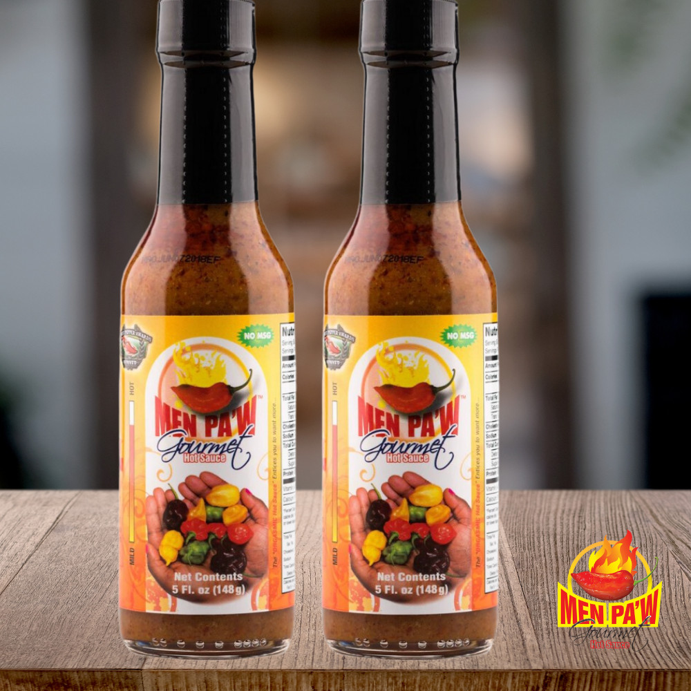 Gourmet SAUCE- By the CASE- MEN PAW- 5 oz Hot Sauce Glass bottle, FREE SHIPPING
