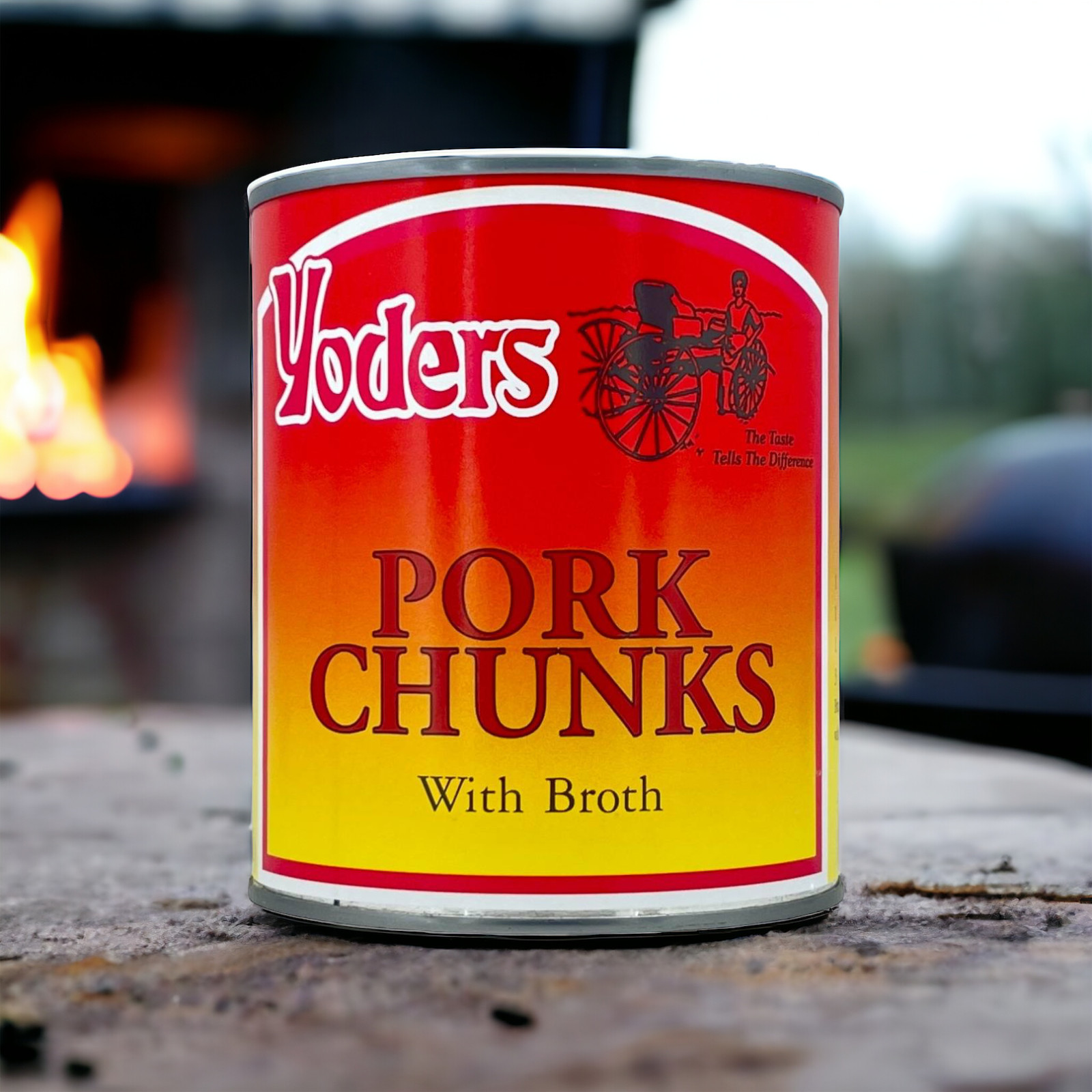 Single Can of Yoder’s fresh REAL Canned Pork Chunks (28 oz), Long Shelf Life!