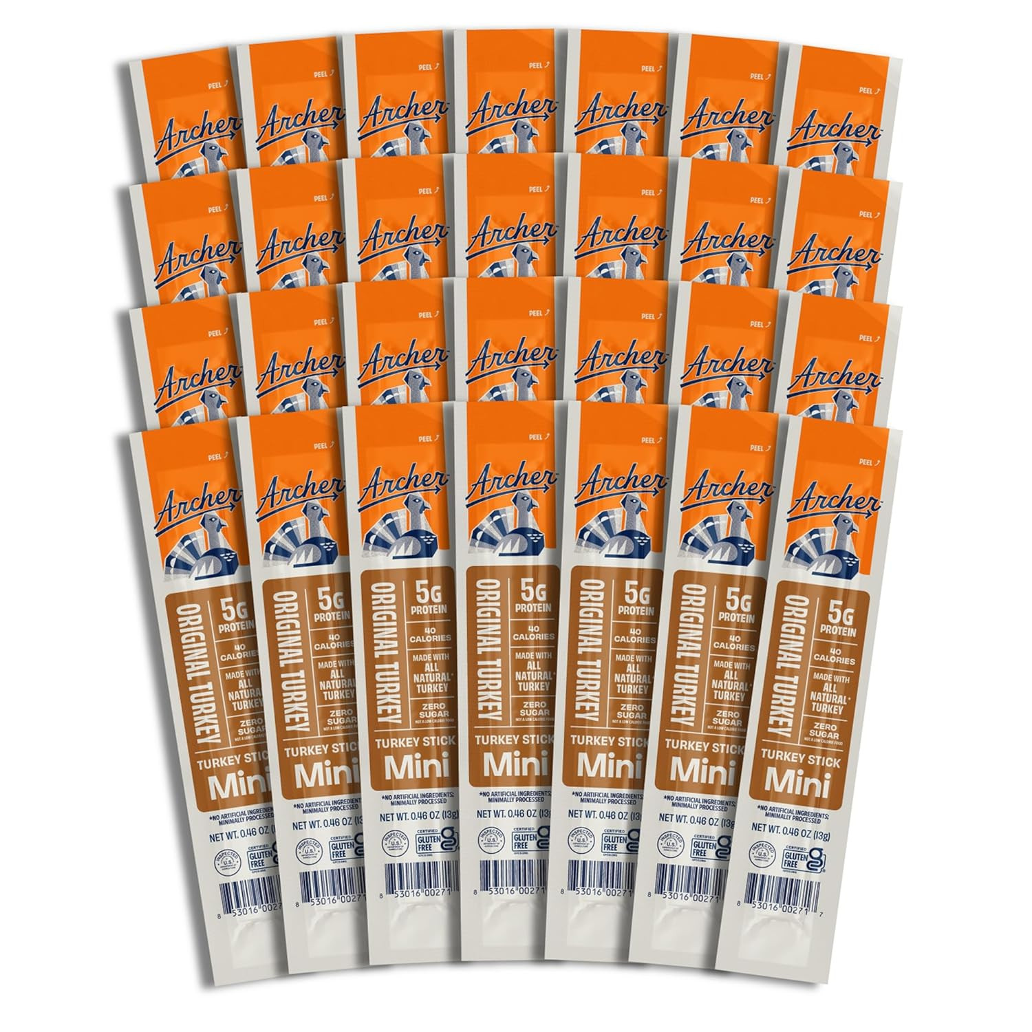Archer Jerky Mini Turkey Sticks – Gluten Free, Keto, 28 Individually Wrapped