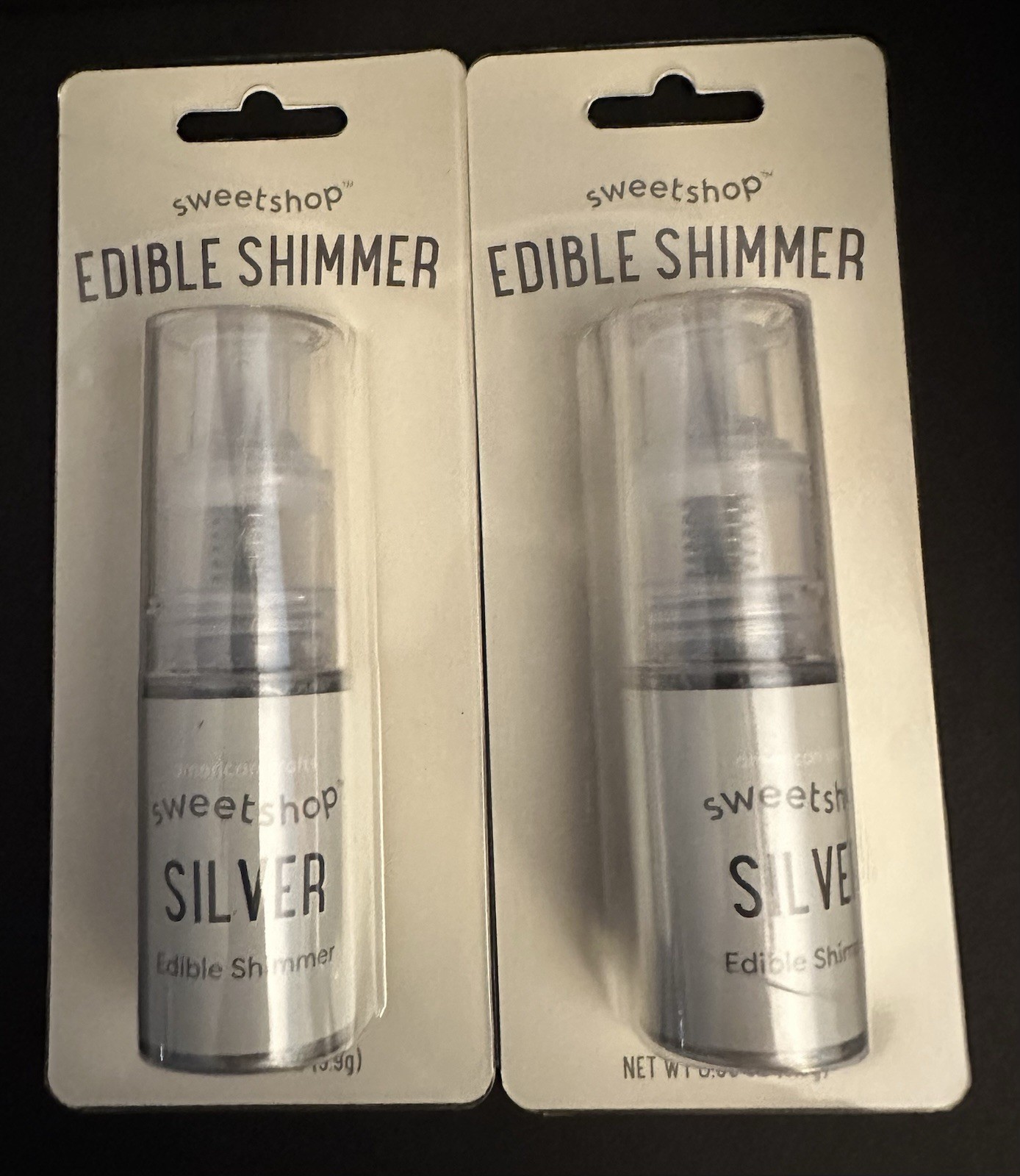 Sweetshop Edible Silver Shimmer Net Wt 0.35oz (9.9g) New Sealed.
