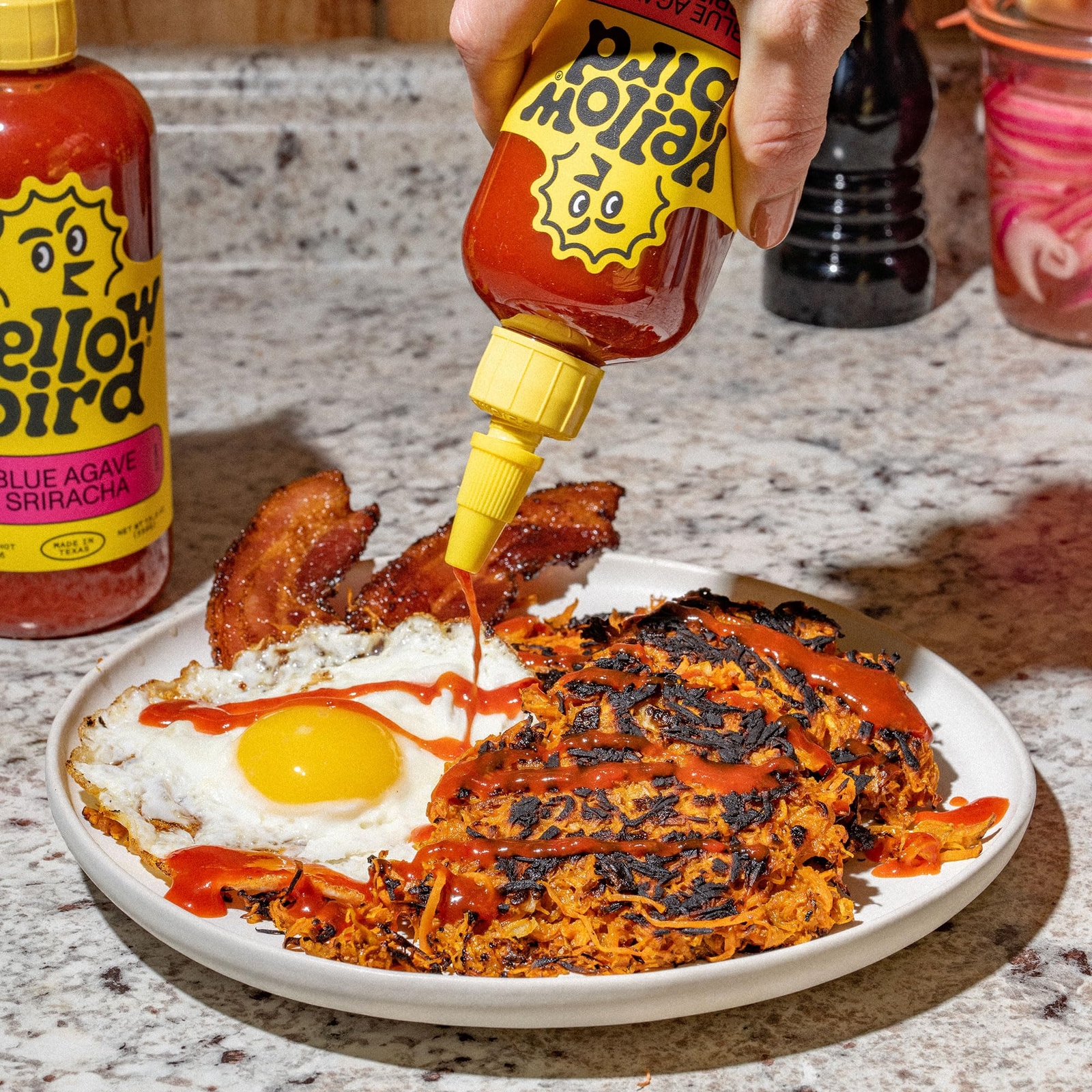 Blue Agave Sriracha Hot Sauce by Yellowbird – Jalapeno Garlic and Agave Chili…