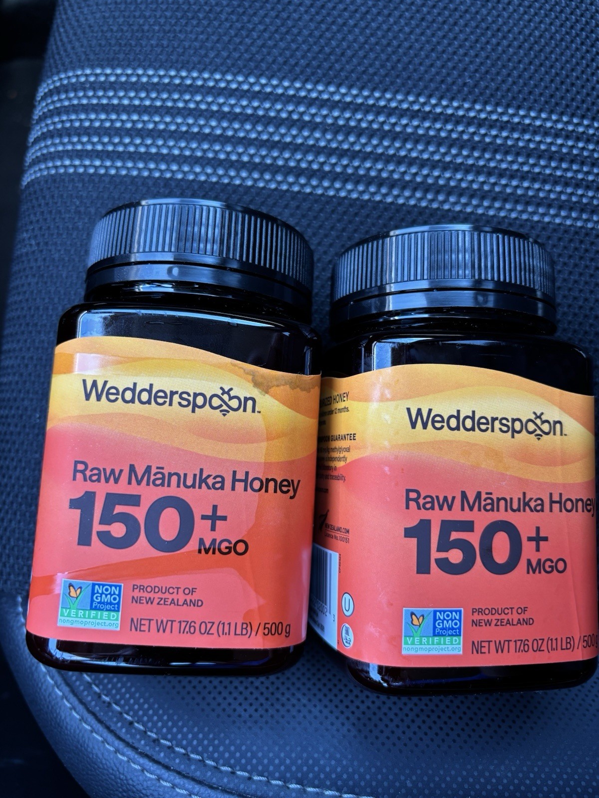 2 JARS MANUKA HONEY WEDDERSPOON NEW ZEALAND RAW 150+ MGO 17.6 oz 500 g 1.1 Lb