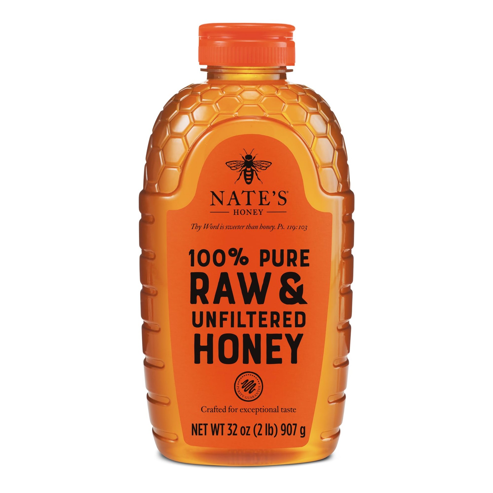 Nate’s 100% Pure, Raw & Unfiltered Honey – Award-Winning 32 Ounce (Pack of 1)