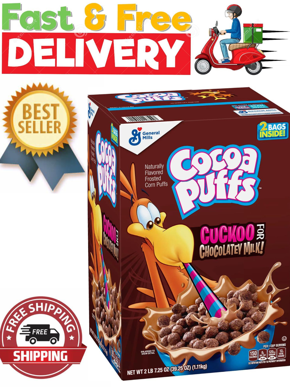 Cocoa Puffs Chocolate Breakfast Cereal {39.25 oz., 2 pk.}