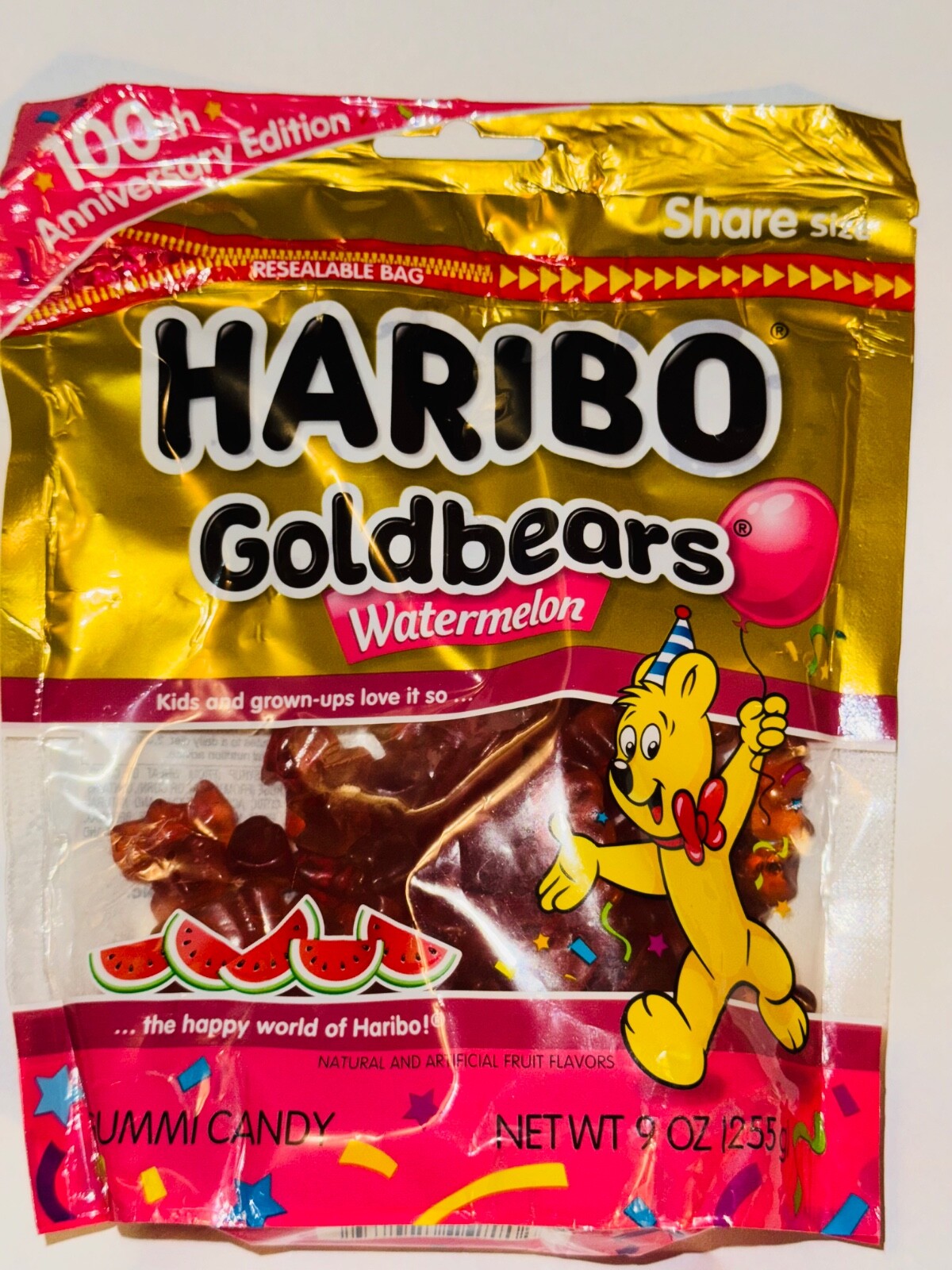 100th ANNIVERSARY HARIBO GOLDBEARS Watermelon Gummi Bear Candy 10 Available
