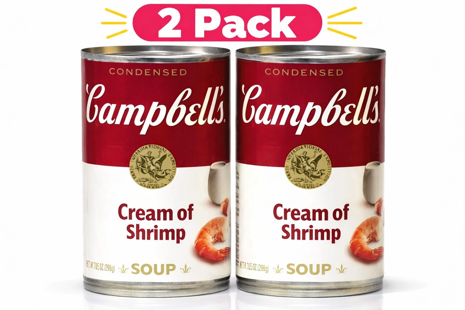 Campbell’s Cream of Shrimp Soup 10.5 oz ea 2 cans Exp. 3/27