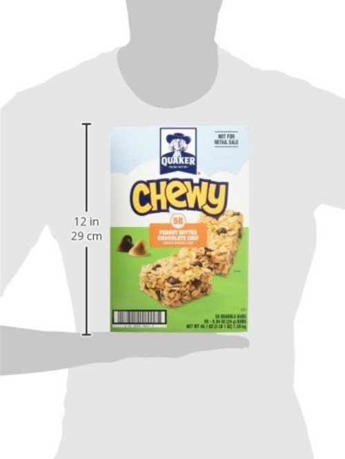 Peanut Butter Chocolate Chip Chewy Granola Bars – 58 Individually Wrapped Snacks