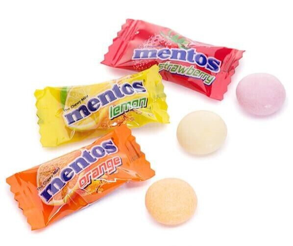 MENTOS FRUIT Chewy Candy, Strawberry, Orange, Lemon – Fun Size Minis (2 Pounds)