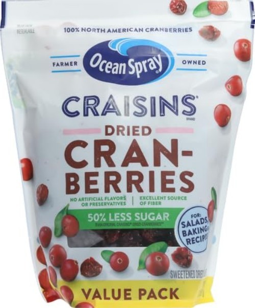 Delicious Reduced Sugar Craisins – Ideal for Snacks & Recipes – 2 Pack of 20 oz