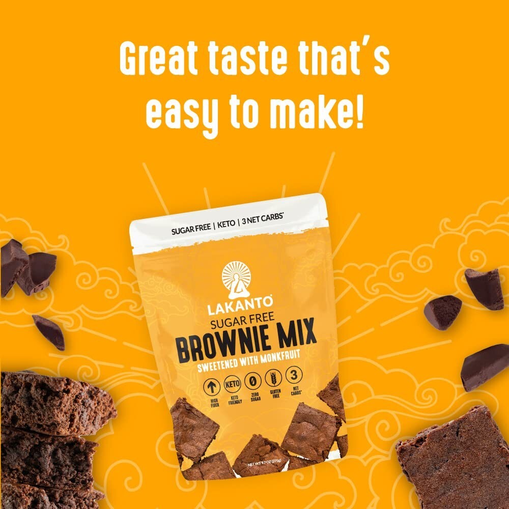 Lakanto Sugar Free BROWNIE MIX Monk Fruit Sweetener Keto 9.7Oz. 2 Bags DEC 2026