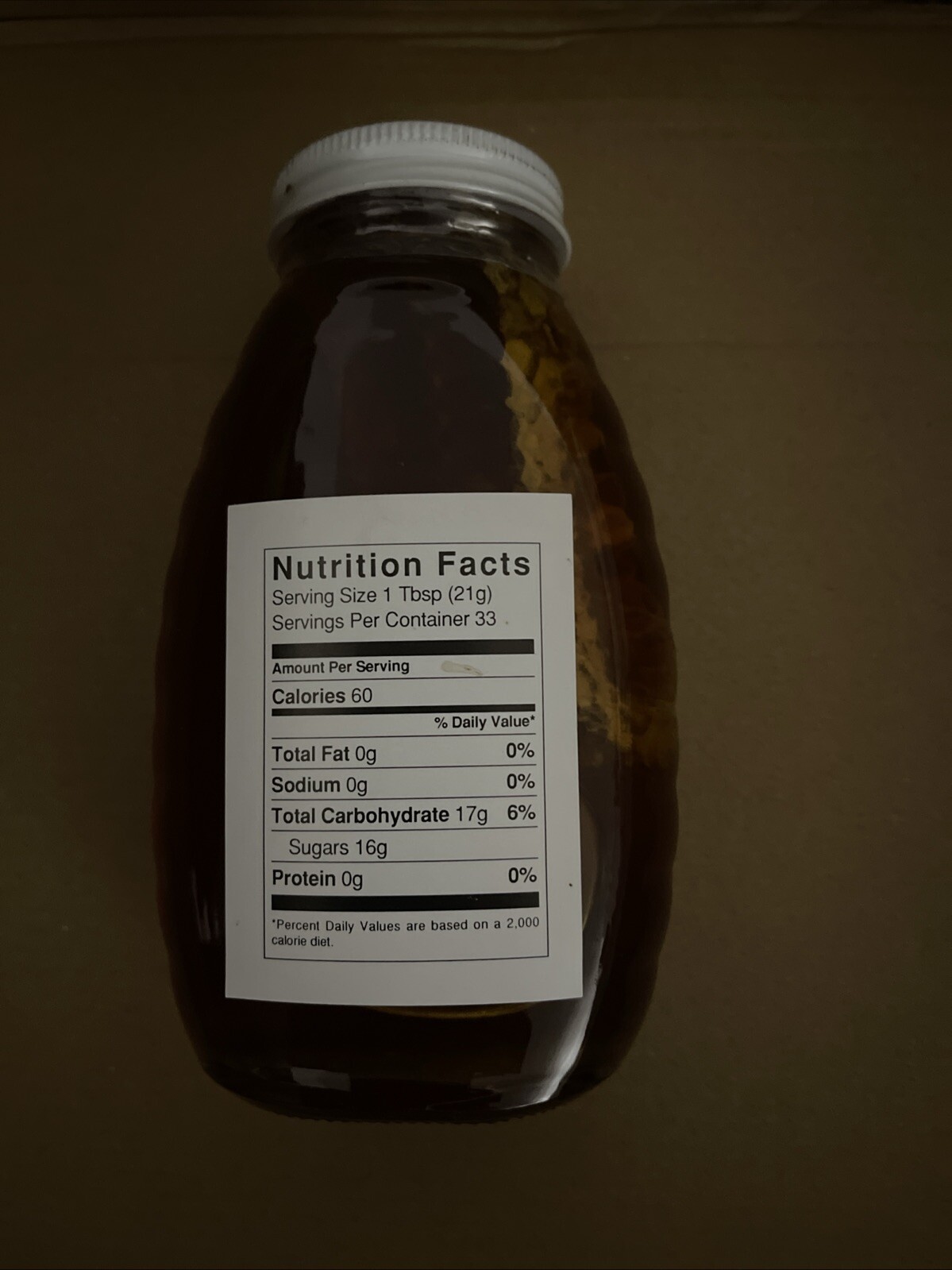 Unfiltered Raw ACACIA Honey with Honeycomb 1 lb (16oz) upstate New York