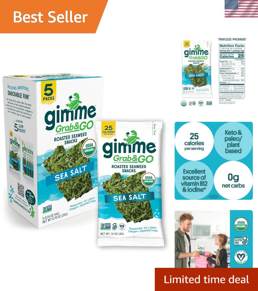 Delicious Portable Seaweed Snacks – , Gluten Free & 5 Count Healthy Snack