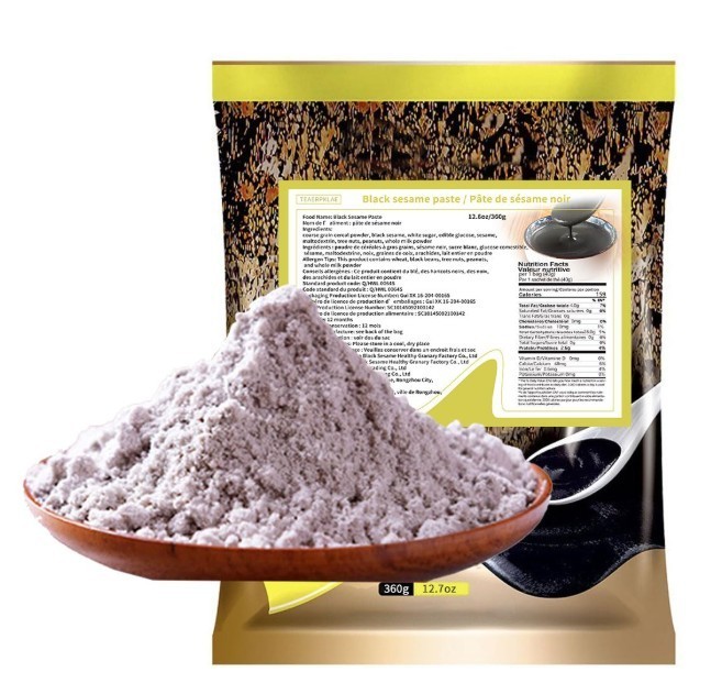 Sweet Garden Black Sesame Seeds Powder 12.36 oz Instant Cereal Snack Drink Vegan
