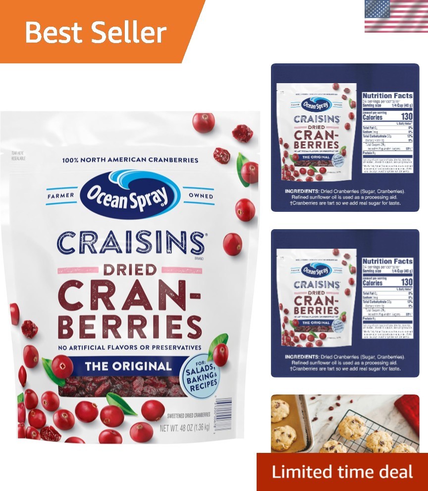 Craisins Dried Cranberries, Dried Fruit, 48oz