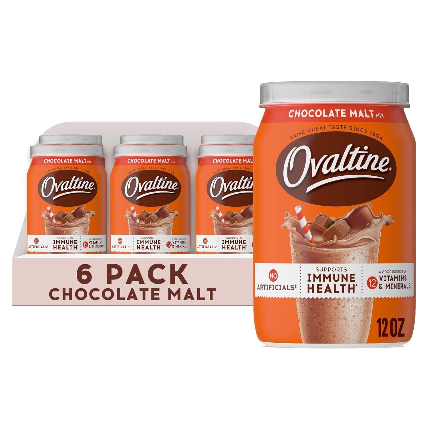 Chocolate Malt Powdered Drink Mix – Pack of 6
