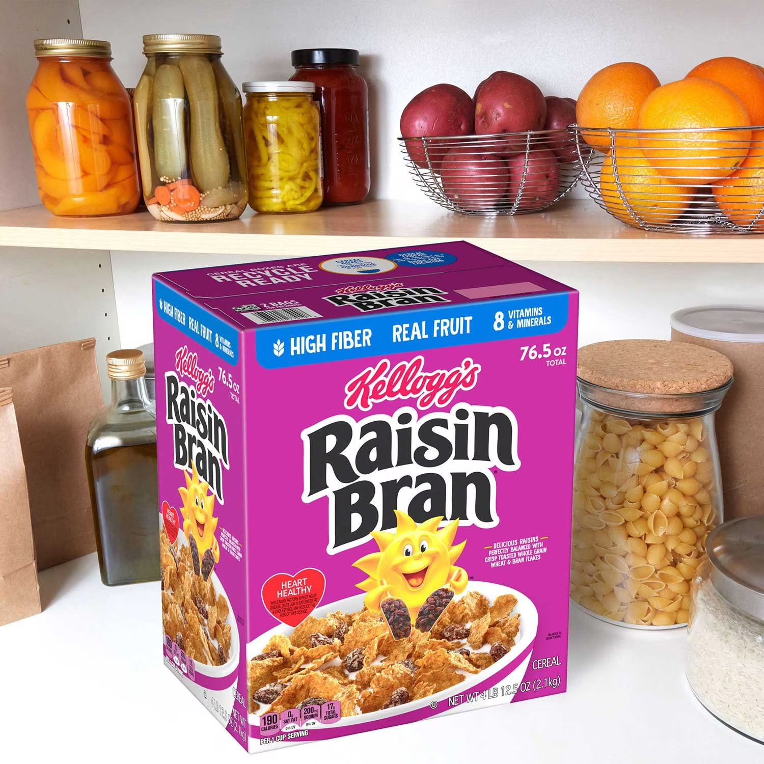 Raisin Bran Cereal 76.5 oz Family Size Kellogg’s Breakfast Bulk Sealed Fresh