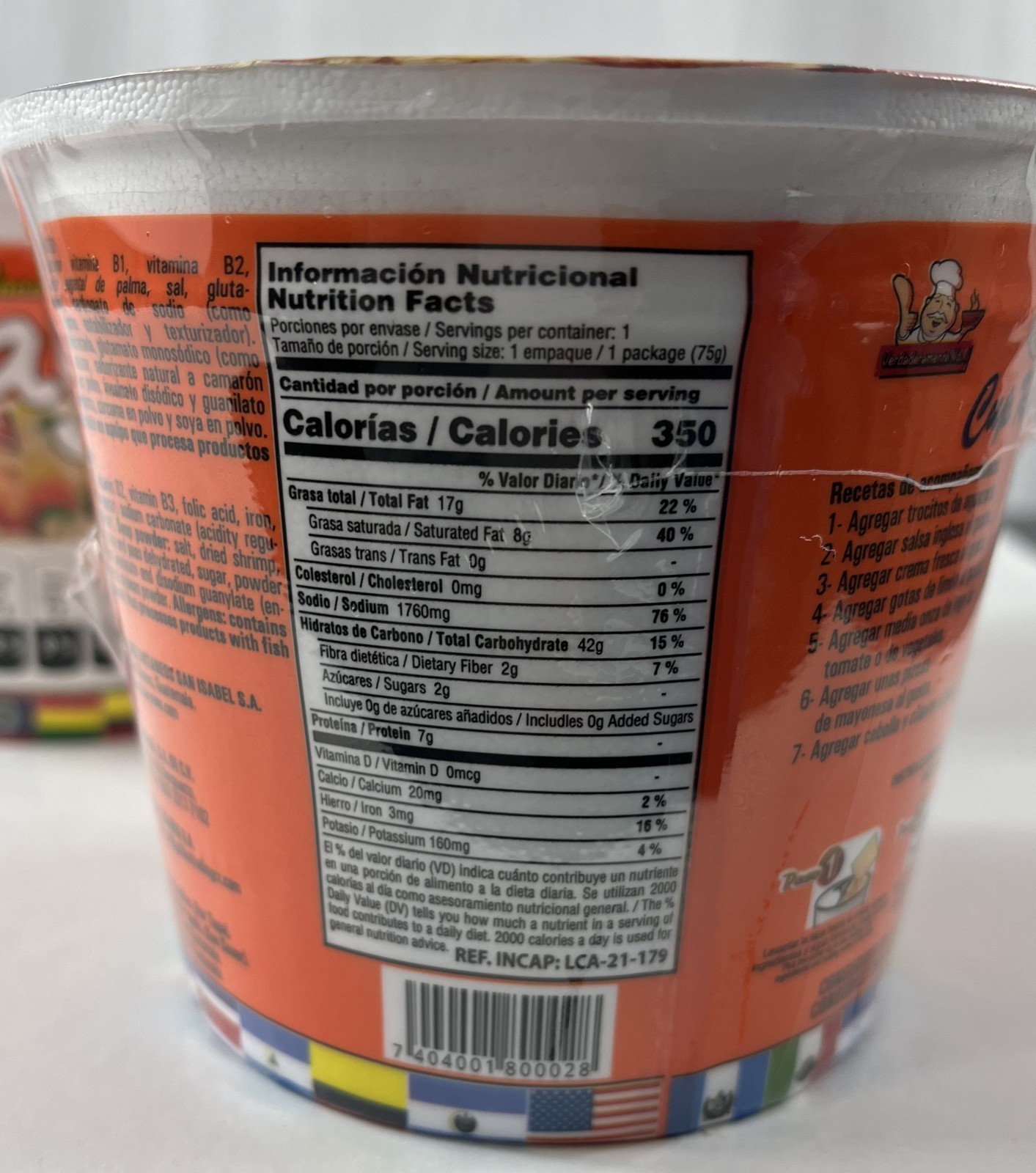 Laky men Shrimp flavor Instant soup 2.65 oz x 3 New. Product of Guatemala
