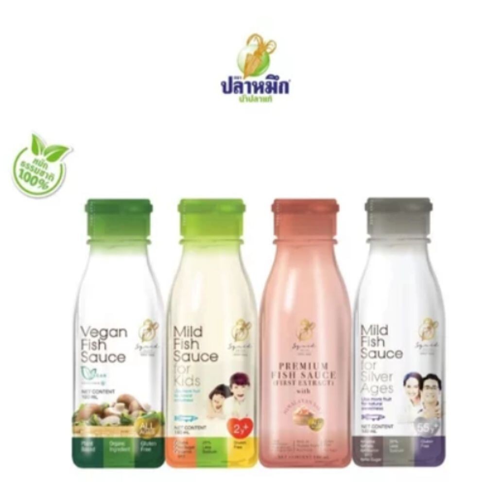 Squid Premium Fish Sauce Squid brand Set of 4 recipes special formula for health