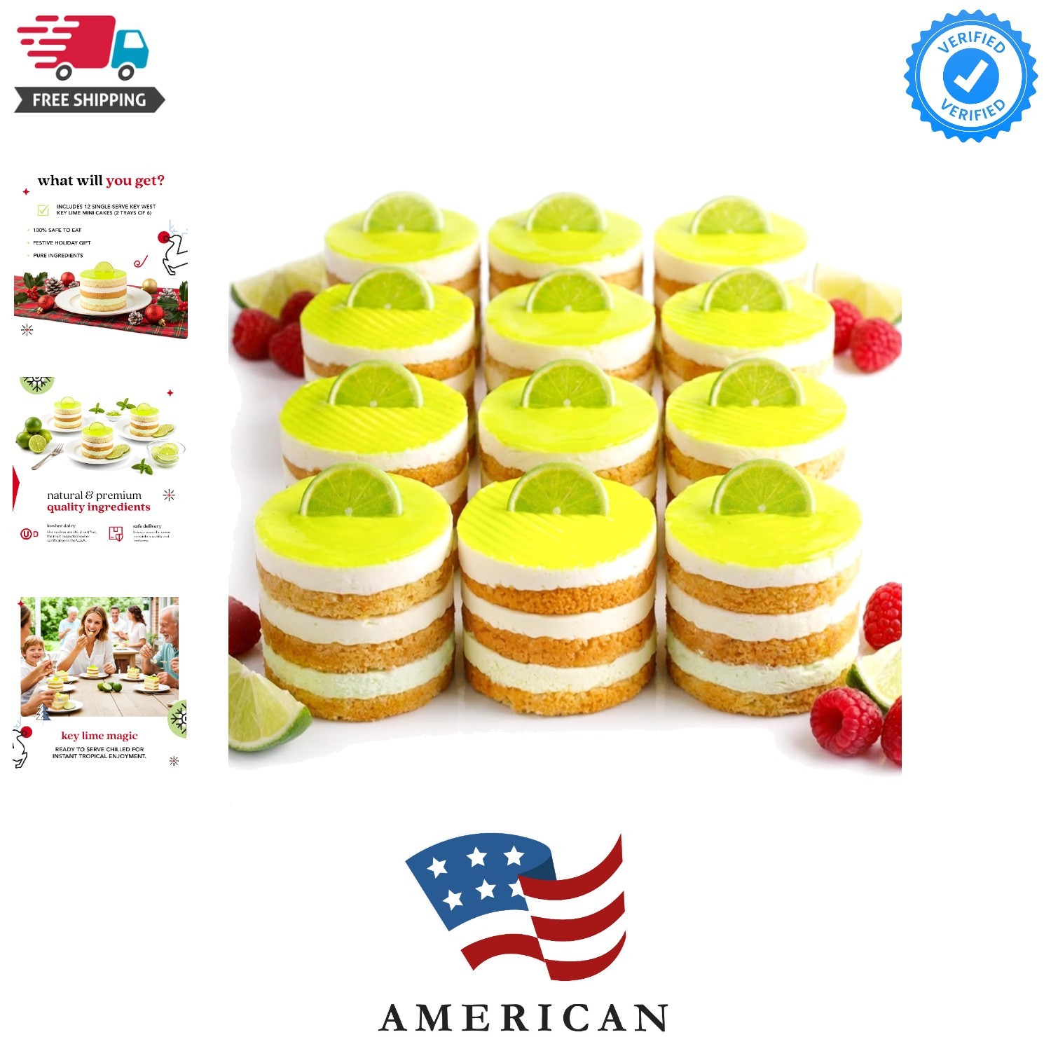 David’s Cookies Key West Key Lime Lemon Individual Dessert Mini Cakes, 12-Cou…