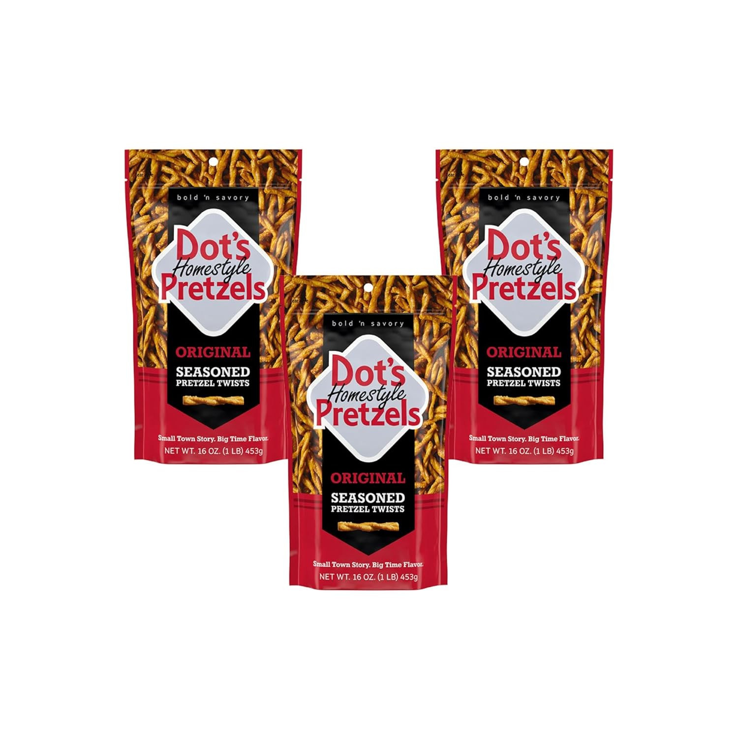 Dot’S Pretzels Original Seasoned Pretzel Twist Snack, 16Oz Grocery Sized Bag