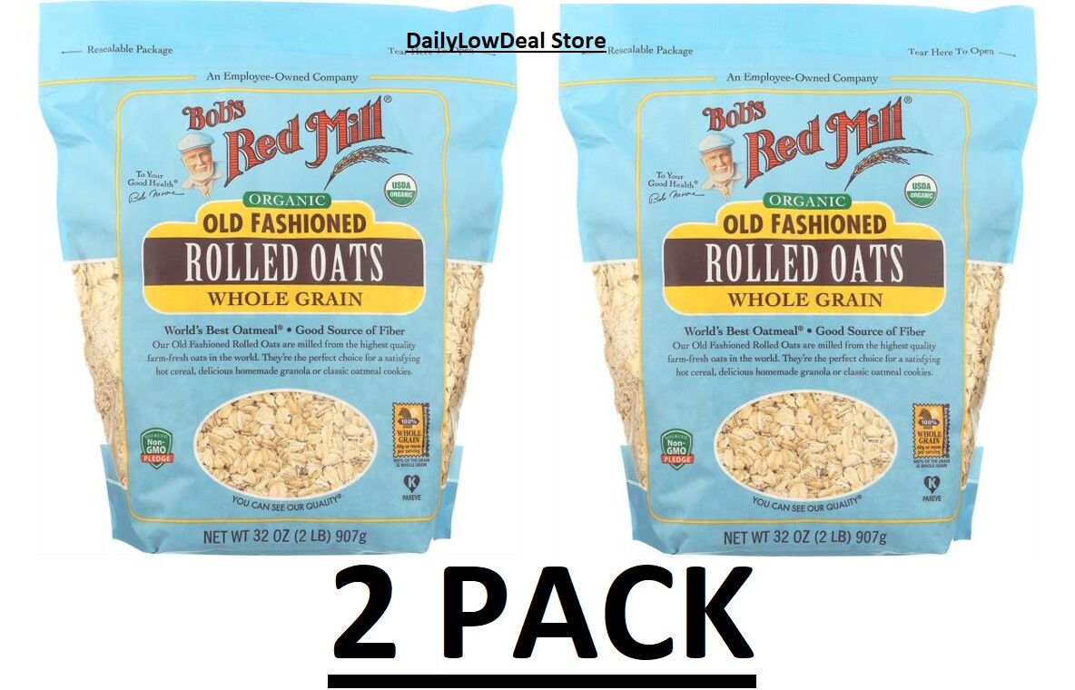 2 PACK – Bob’s Red Mill Organic Old Fashioned Rolled Oats 32 oz Pkg