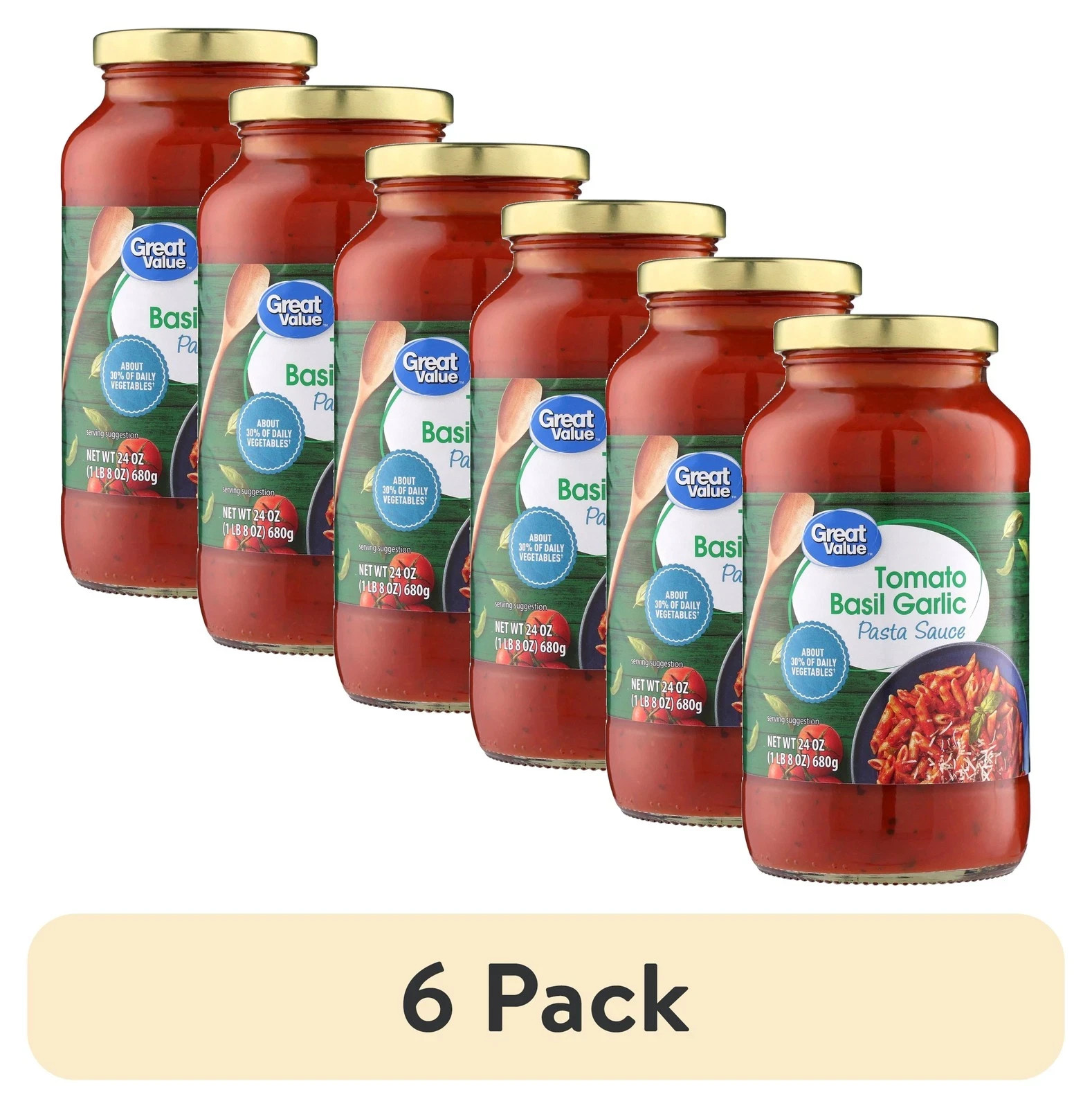 (6 Pack) Tomato Basil Garlic Pasta Sauce, 24 Oz