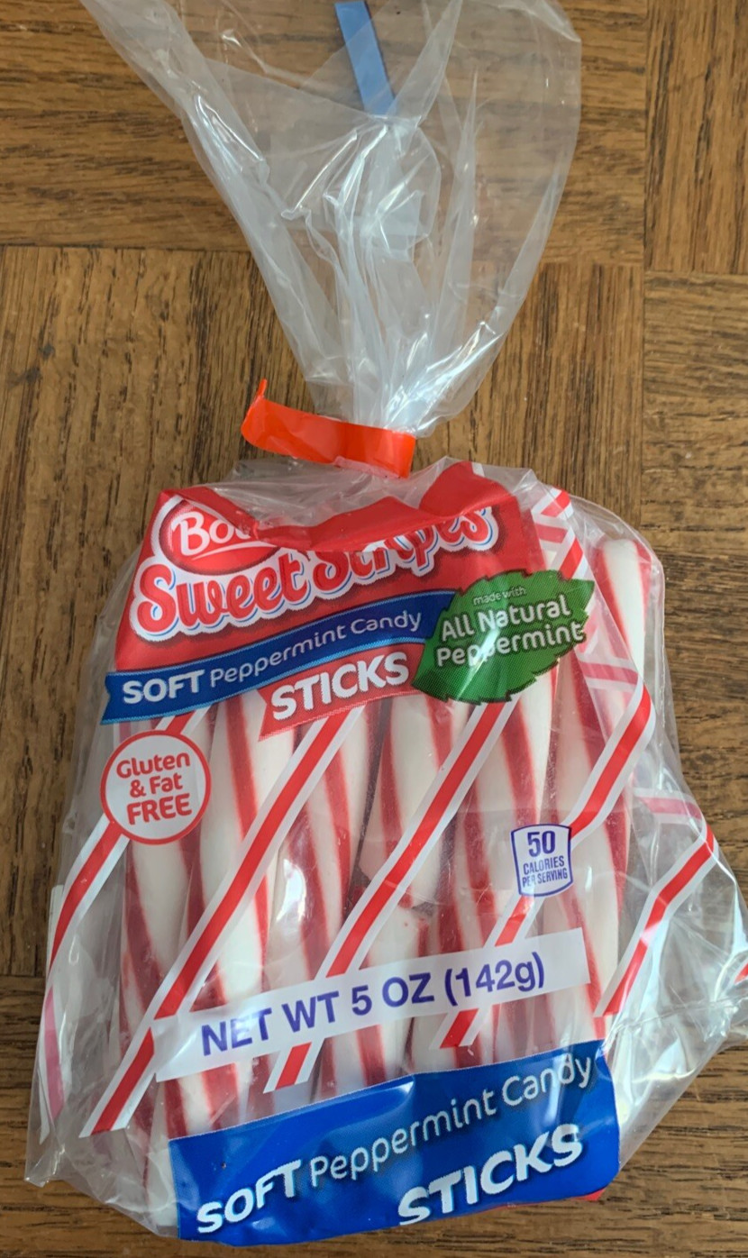 Bob’s Sweet Stripes Soft Peppermint Candy Sticks 1ea 5oz Bag-NEW-SHIPS N 24 HRS