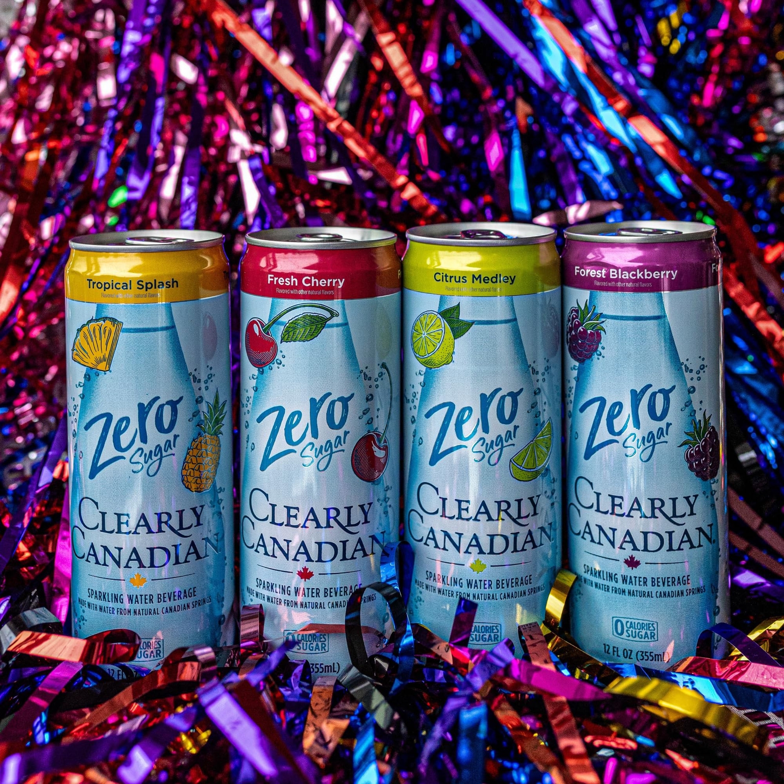 Clearly Canadian Zero Sugar Fresh Cherry Sparkling Water Beverage, Zero Sugar…