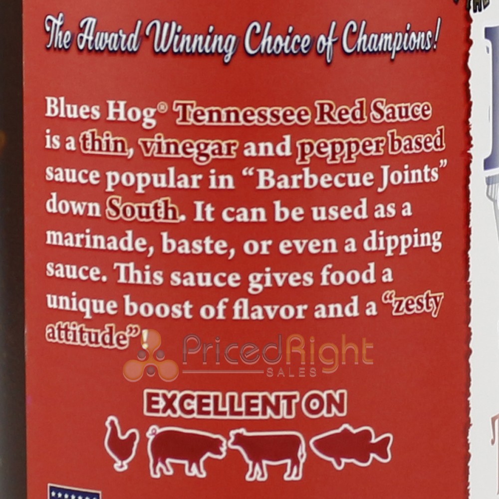Blues Hog Tennessee Red BBQ Sauce Vinegar Pepper 23 Oz Squeeze Bottle