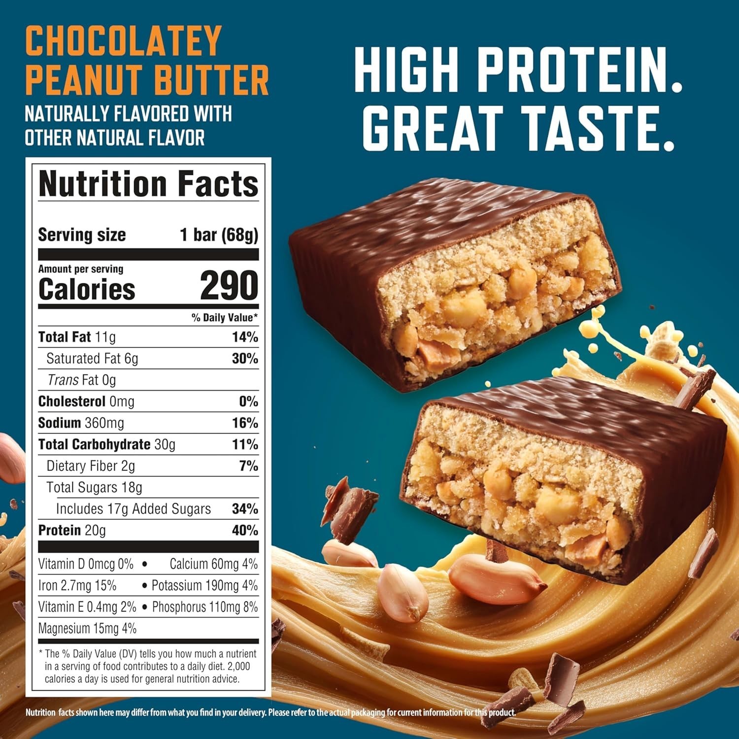 CLIF BUILDERS Protein Bars – Chocolate Peanut Butter Flavor – Plant Based
