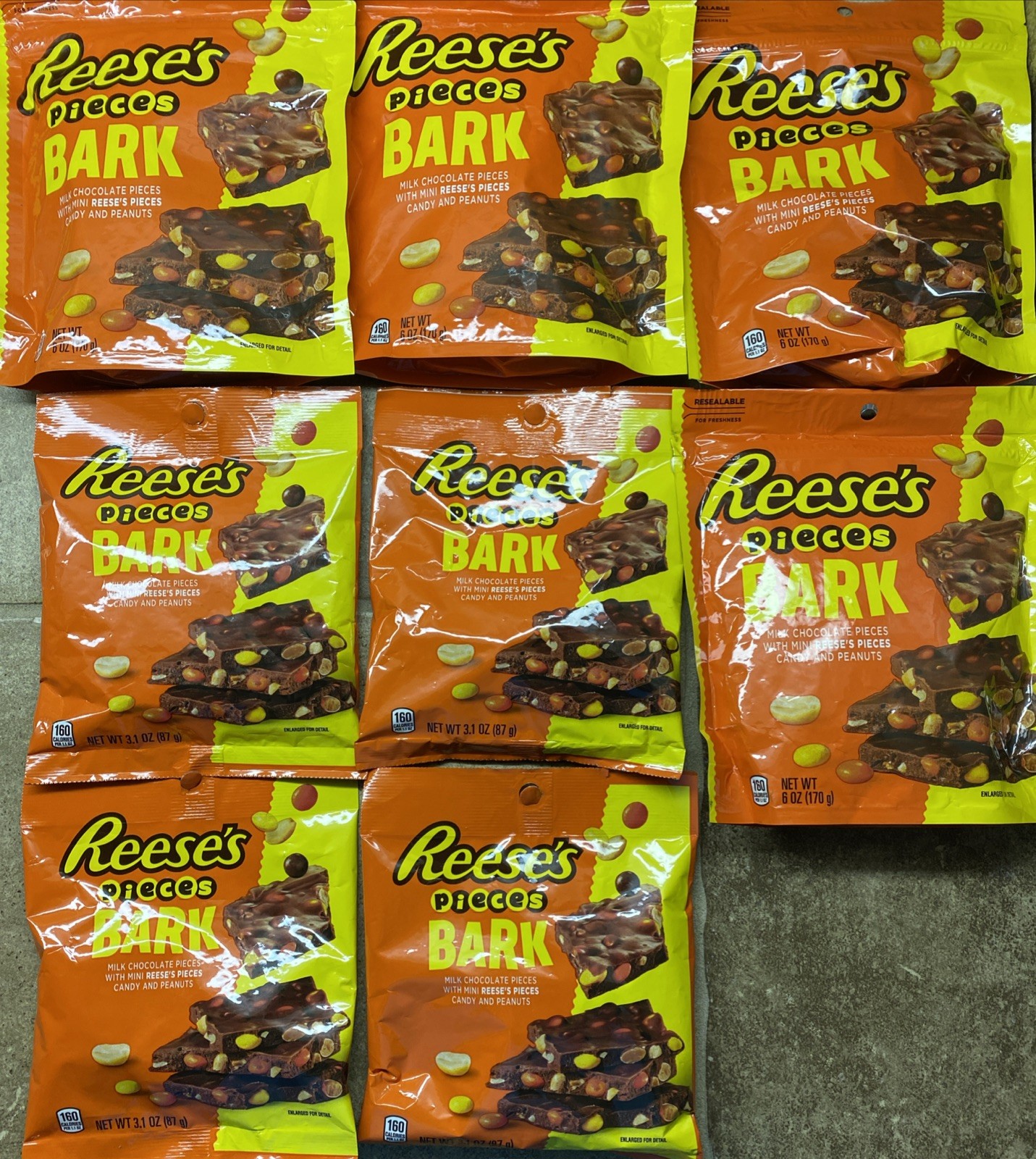 8 Reese’s Pieces Bark Milk Chocolate Candy & Peanuts