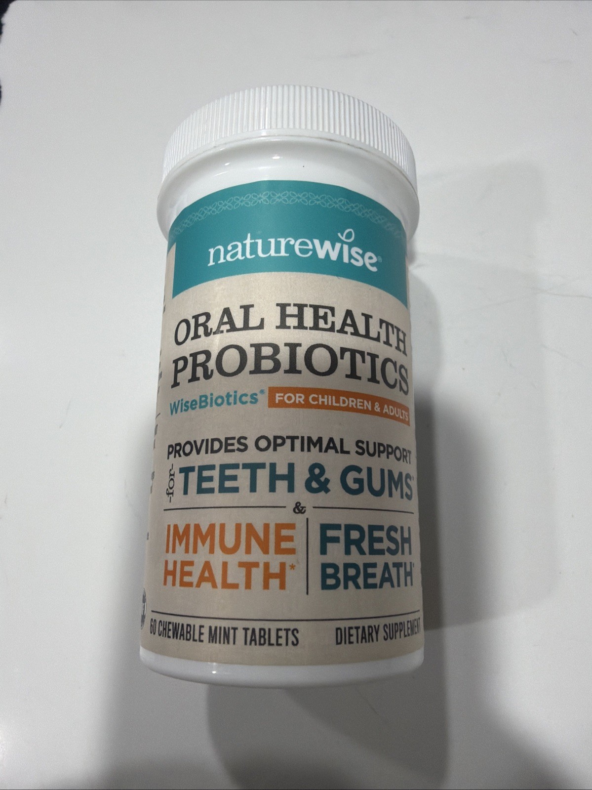 NatureWise Oral Probiotics for Mouth Bad Breath – Chewable Sugar-Free Mint- NEW