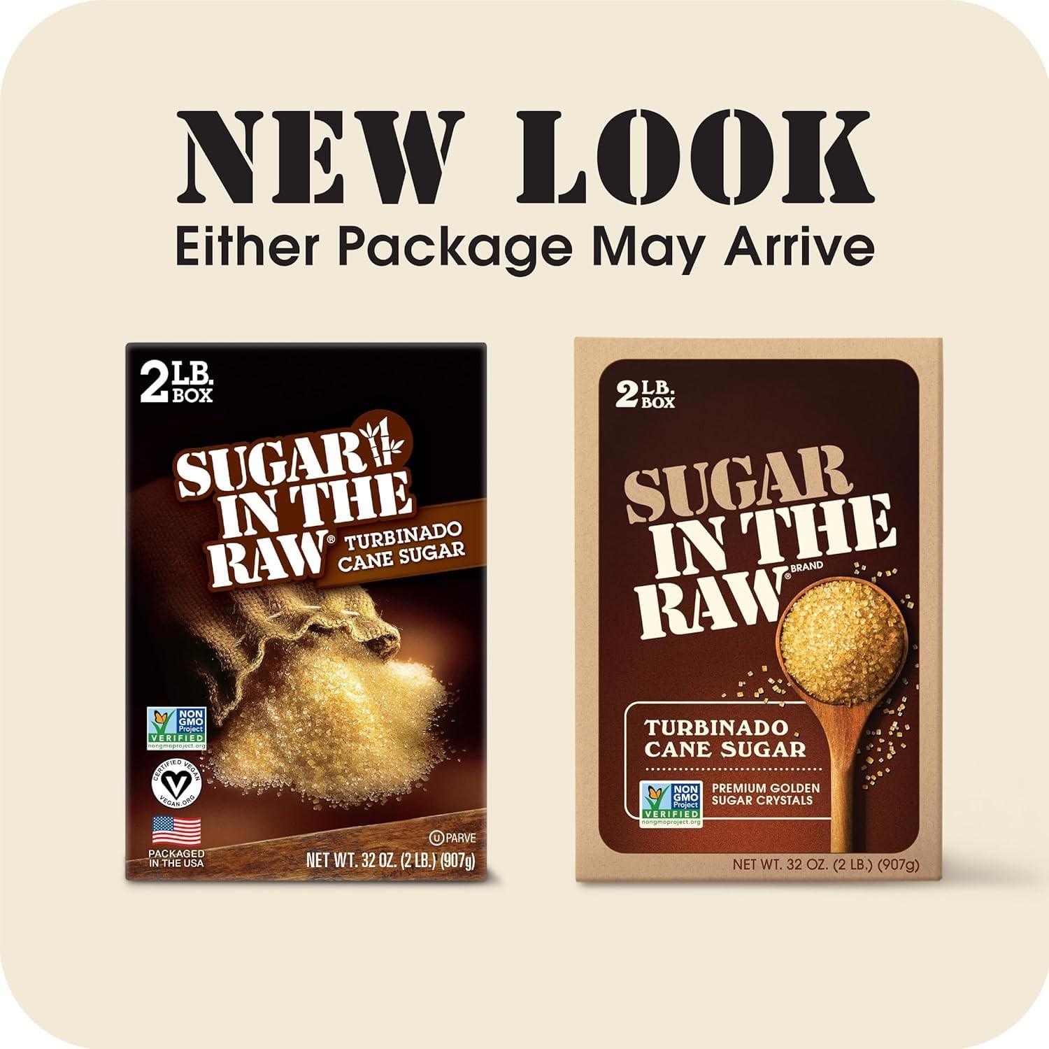 Sugar In The Raw Granulated Turbinado Cane Sugar 2 LB Box Pure All Natural
