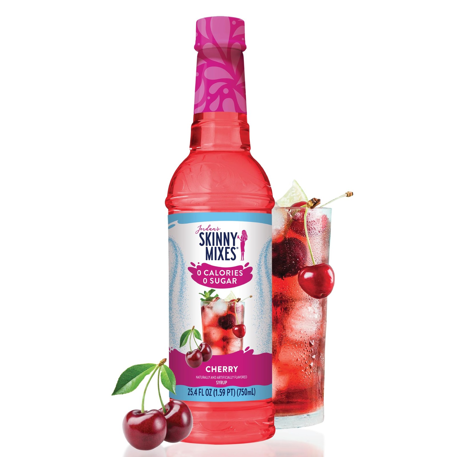 Jordan’s Skinny Mixes Sugar Free Syrup, Cherry Flavor, 25.4 Fl Oz (Pack of 1)