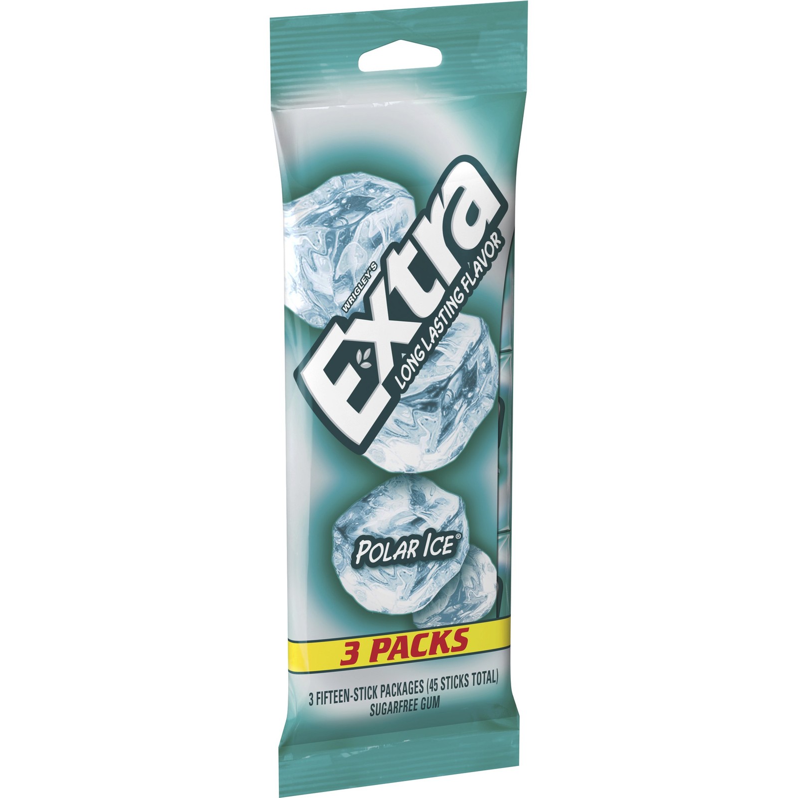 EXTRA Gum Polar Ice, Sugarfree Gum, 45 45 Count (Pack of 1), Blue and White