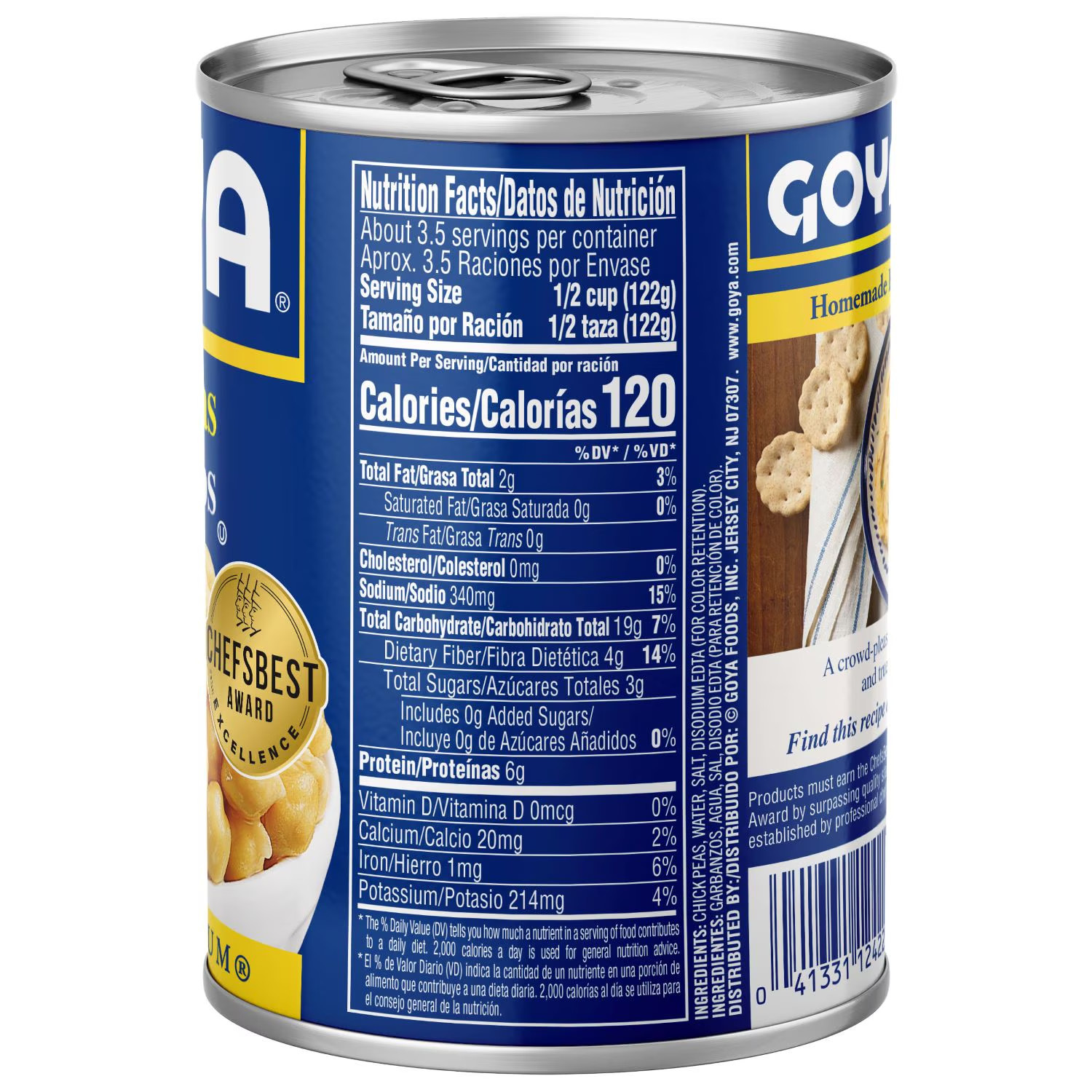 (6 pack) GOYA Chick Peas (Garbanzo Beans) 15.5 oz Can..