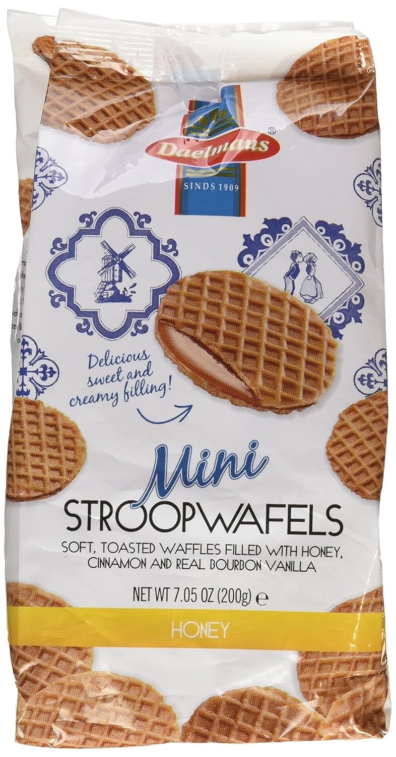 Daelmans Stroopwafels HONEY Dutch Minis Waffle Cookies 7.04 oz 2 Bags