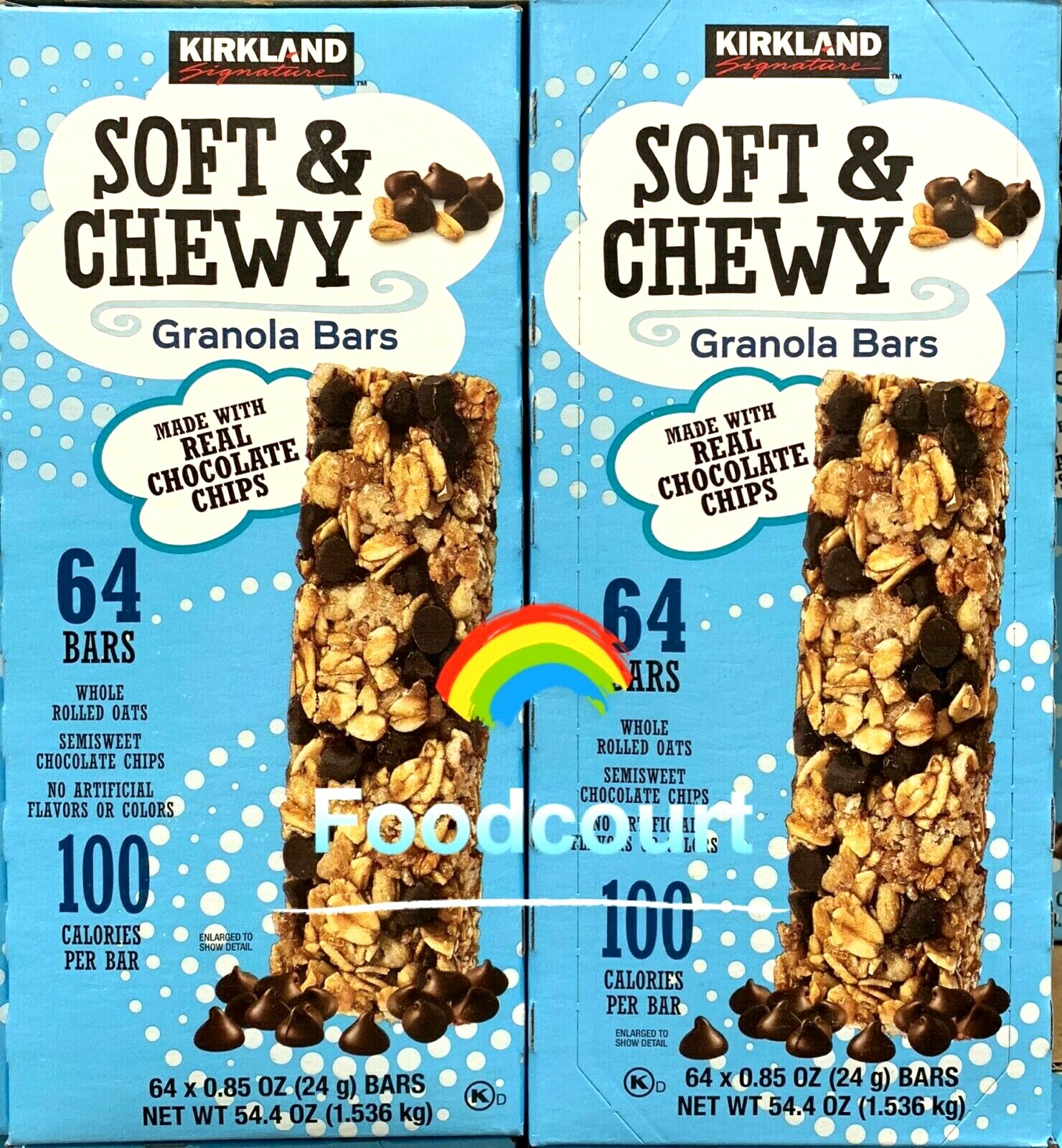 2 Packs Kirkland Signature Soft & Chewy Granola Bars 64 bars 54.4 oz Each Pack