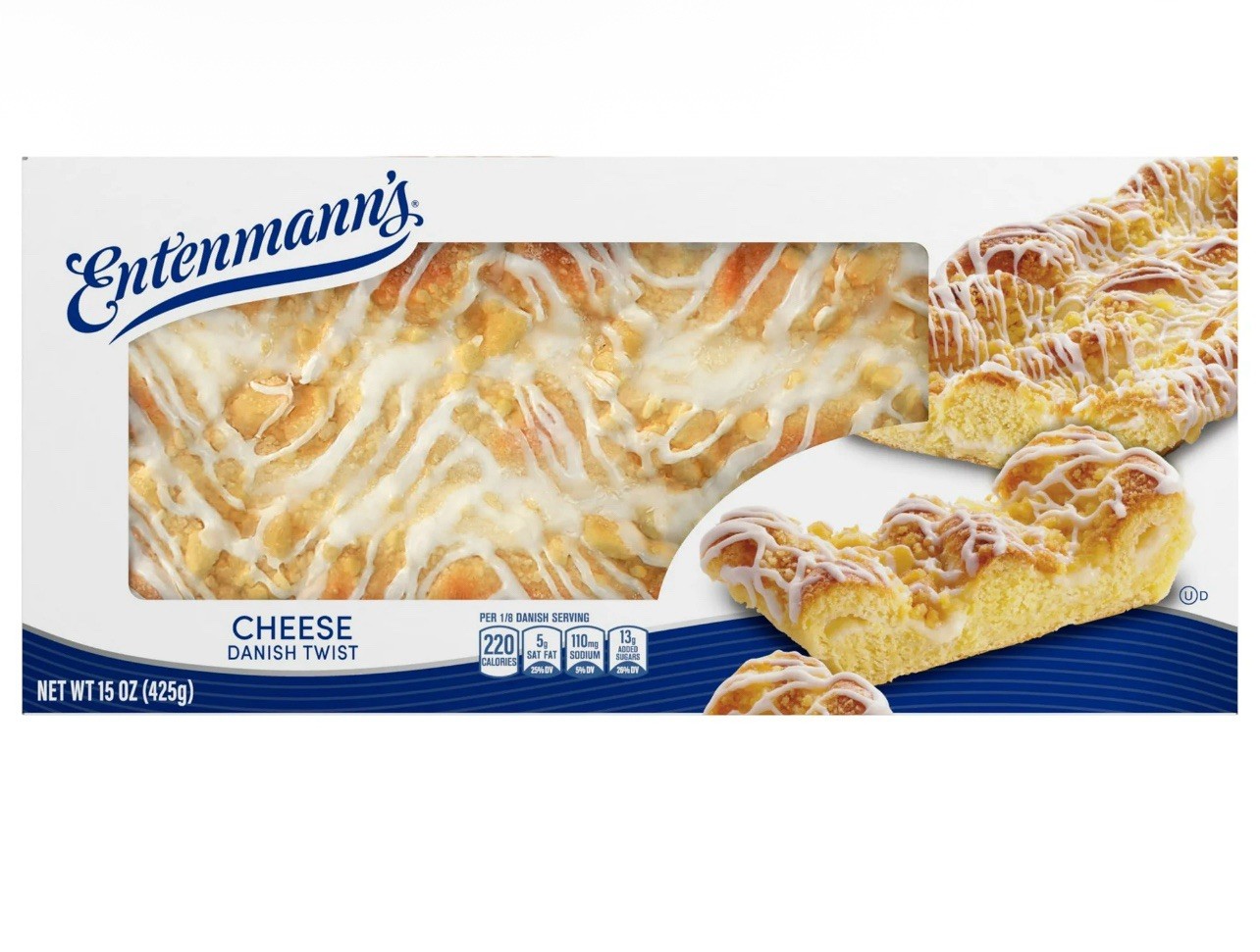 🟢 New Exclusive Entenmann’s CHEESE DANISH TWIST Iced Pastry Soft Cake 15oz