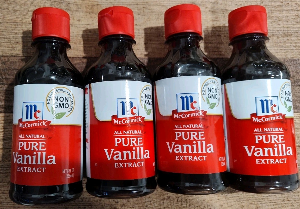 Lot Of 4 McCormick All Natural Pure Vanilla Extract, 8 fl oz 