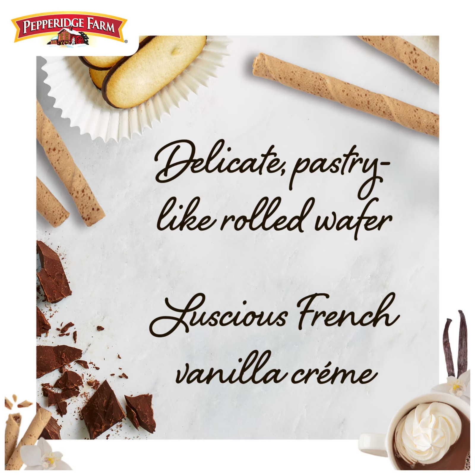Pepperidge Farm pirouette Cookies french vanilla Crème Filled Wafers 13.5oz T…