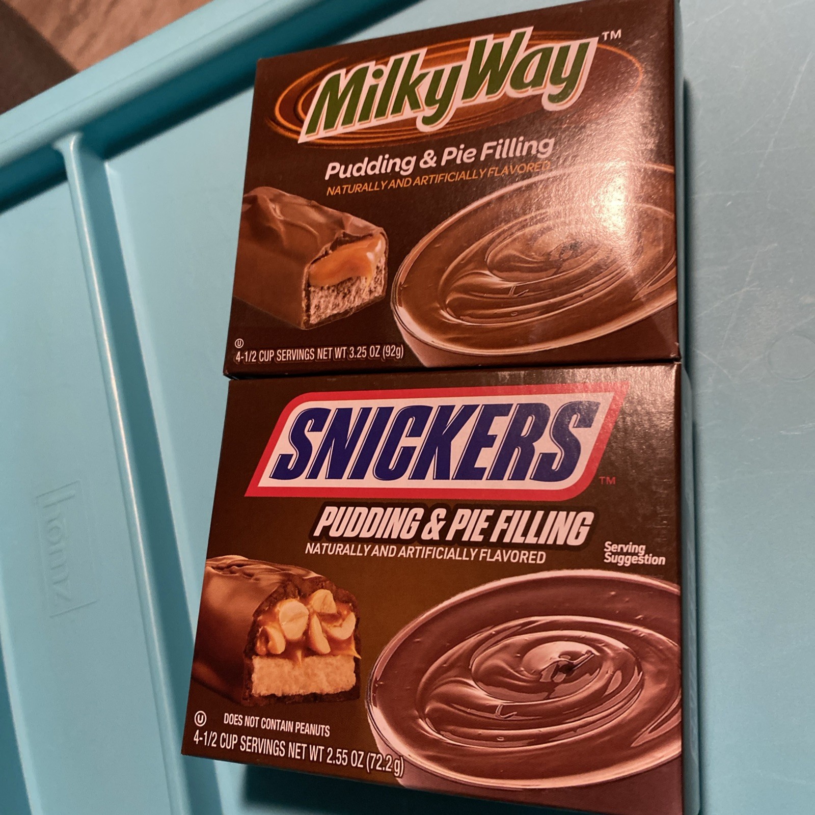 Milky Way & Snickers Candy Bar Flavored Pudding Pie Filling Dessert Mix 2 Boxes