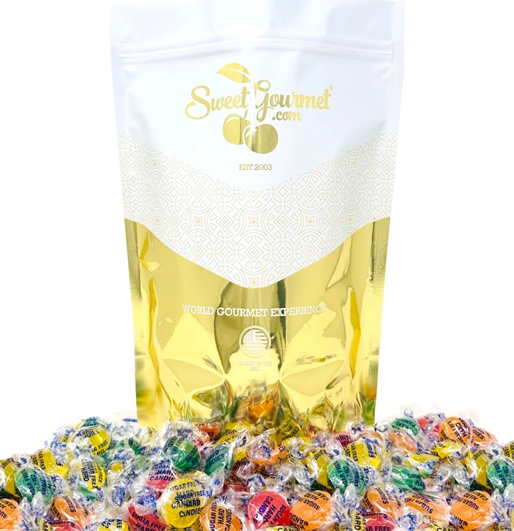 SweetGourmet Sugar-Free Assorted Sour Fruits – Candy Lime, Cherry, Lemon, Orange